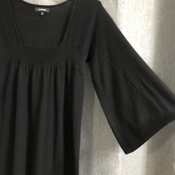 Express Black Kimono Sleeve Sweater Dress with Square Neckline - Picture 5 of 13